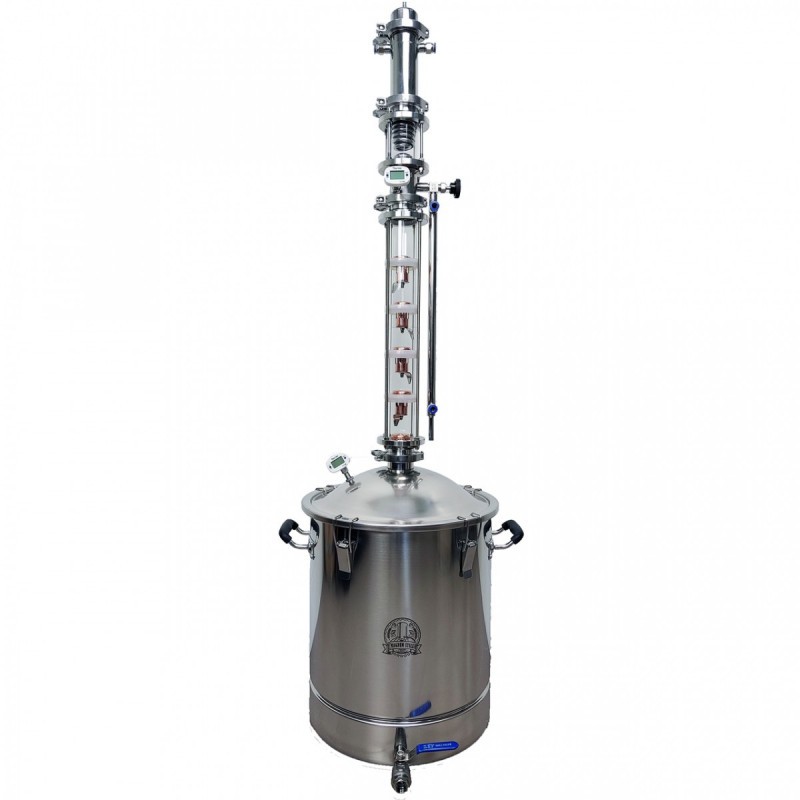 Cap column with 25 l cube from 2 inch stainless steel 4 level