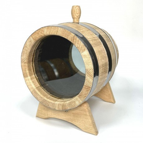 Oak barrel 5l M+ with glass bottoms