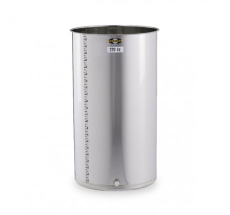 Stainless steel tank 220 l with scale