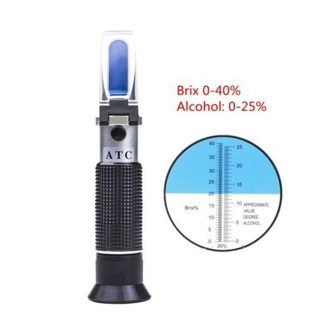 Refractometer for wine (0-25% alcohol, 0-40% sugar)