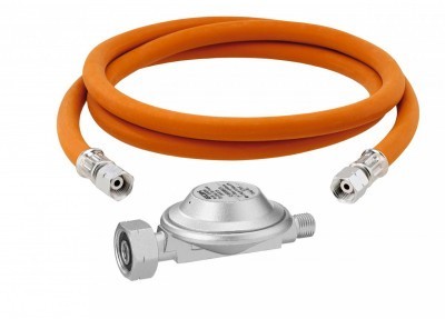 Gas hose 150 cm with 1/4&quot; thread, GOK reducer 50 mbar (SHELL connection type) kit