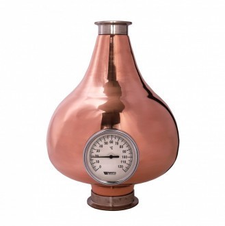 Alembic copper helmet 3 in. - 2 in. with thermometer