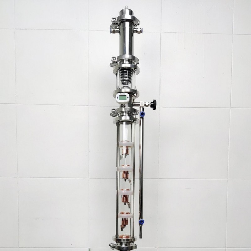 Cap column with 25 l cube from 2 inch stainless steel 3 level