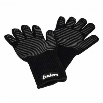 Fire-resistant barbecue gloves, aramid material, 1 pair, black