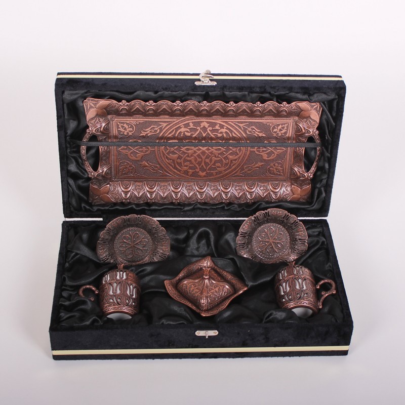 Coffee set 2 cups (in a wooden box with velvet)