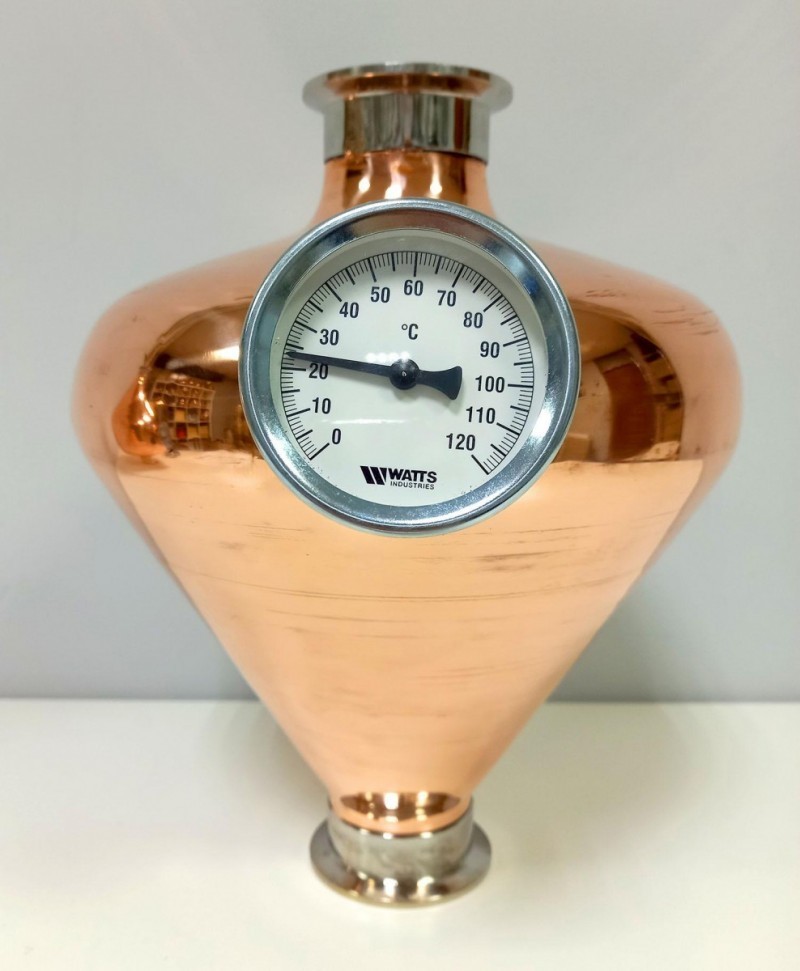 Alembic copper helmet 2 in. with thermometer