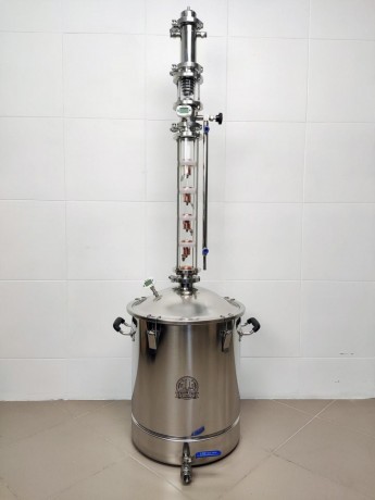 Cap column with 25 l cube from 2 inch stainless steel 5 level